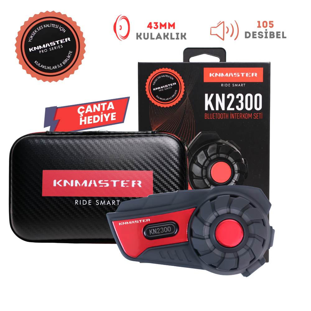 Knmaster KN2300 Motosiklet Kask İnterkom Bluetooth Intercom Kulaklık Seti