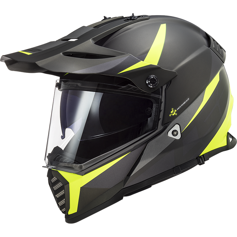 LS2 PIONEER EVO ROUTER MAT SİYAH-NEON SARI KASK