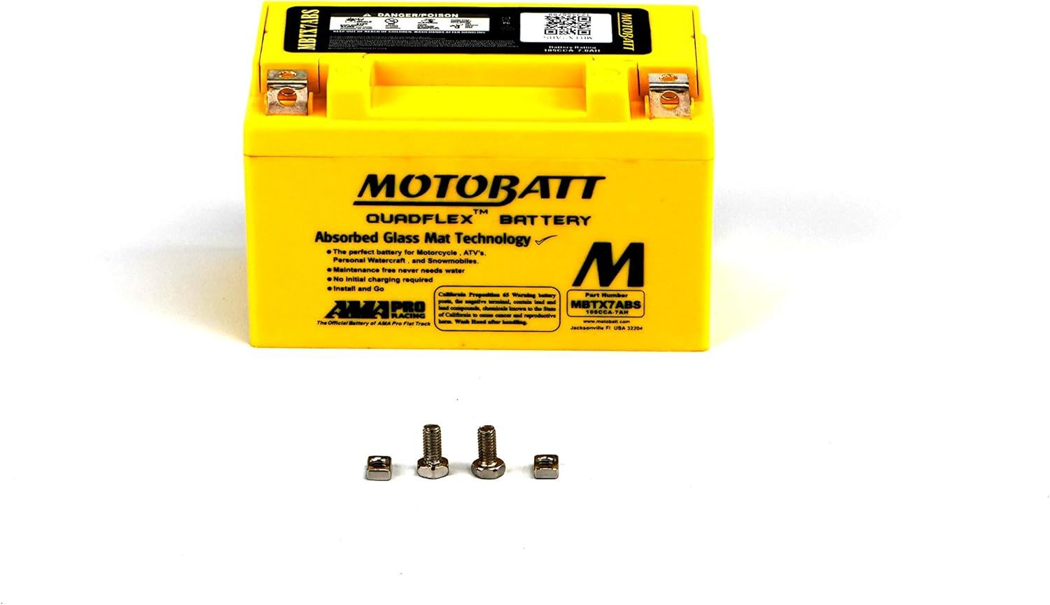 MOTOBATT QUADFLEX 2 KUTUP 7 AMPER 12 VOLT 105 CCA AKÜ MBTX7ABS-YTX7A-BS