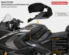 Bajaj Pulsar RS200 Depo Muhafaza Plastiği Arka Takım Grenaj