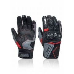 Nukro DRAVEN 3 Mevsim Deri Eldiven Kırmızı CE EN 13594 sertifikalı