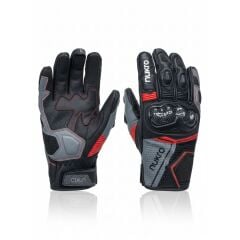 Nukro DRAVEN 3 Mevsim Deri Eldiven Kırmızı CE EN 13594 sertifikalı