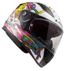 LS2 RAPID MINI CRAZY POP BEYAZ-PEMBE ÇOCUK KASK