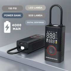 Knmaster LP200 – 150 PSI Dijital Göstergeli Şarjlı Hava Pompası