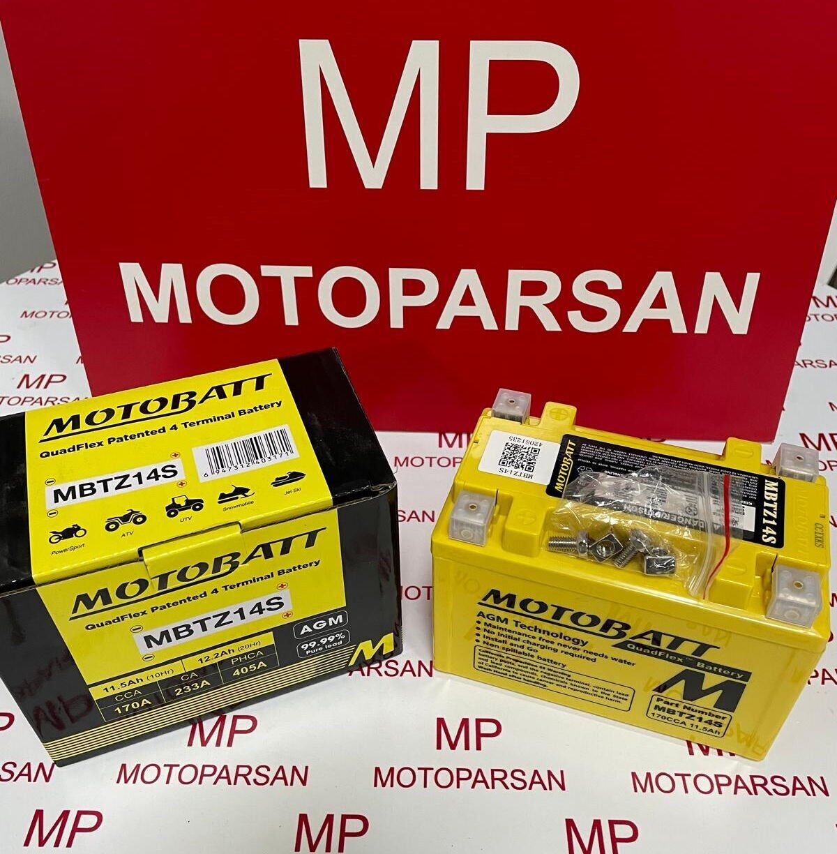 Bajaj Dominar D250 Akü Orjinal MOTOBATT QUADFLEX 11.5 Ah 170 CC MBTZ14S