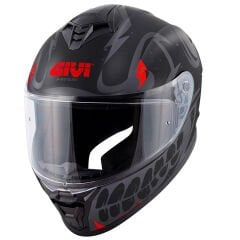 GIVI 50.X BONES MAT SİYAH-KIRMIZI KASK