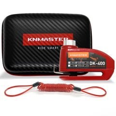 Knmaster Disk Kilidi DK-400 7mm Alarmlı + HATIRLATMA KABLOSU VE ÇANTA HEDİYELİ ( Kırmızı )