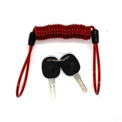 Knmaster Disk Kilidi DK-400 7mm Alarmlı + HATIRLATMA KABLOSU VE ÇANTA HEDİYELİ ( Kırmızı )