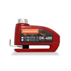 Knmaster Disk Kilidi DK-400 7mm Alarmlı + HATIRLATMA KABLOSU VE ÇANTA HEDİYELİ ( Kırmızı )