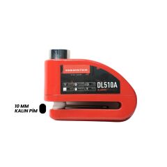 KNMASTER DL510A 10 mm Alarmlı Disk Kilidi Kırmızı