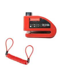 KNMASTER DL510A 10 mm Alarmlı Disk Kilidi Kırmızı