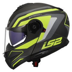 LS2 STROBE 2 PHANTOM MAT TITANIUM-NEON SARI KASK
