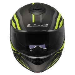 LS2 STROBE 2 PHANTOM MAT TITANIUM-NEON SARI KASK