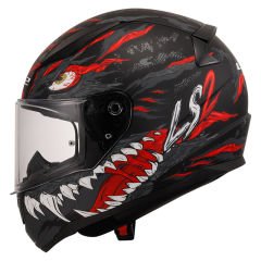 LS2 RAPID 2 KAIJU MAT SİYAH-KIRMIZI-BEYAZ KASK