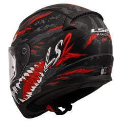 LS2 RAPID 2 KAIJU MAT SİYAH-KIRMIZI-BEYAZ KASK M