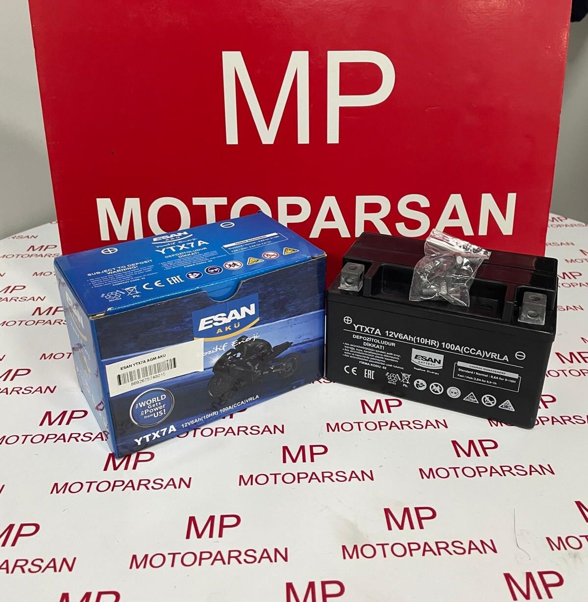 Kanuni REHA250 UYUMLU ESAN MOTO 6AH YTX7A AGM MOTOSİKLET AKÜSÜ