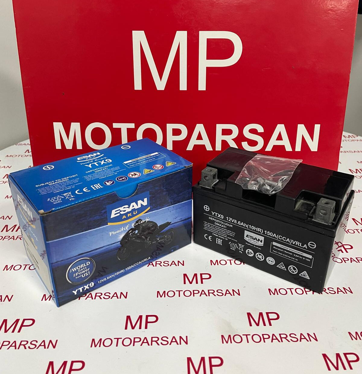 ESAN MOTO 9AH YTX9 AGM MOTOSİKLET AKÜSÜ